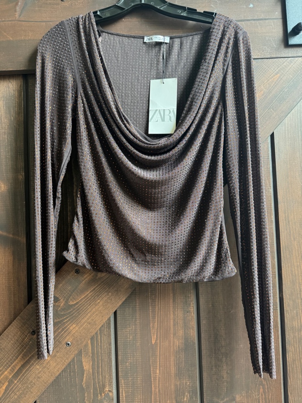 Zara Rhinestone Tulle Top - Picture 2 of 4